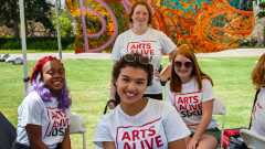 Students smiling at camera
