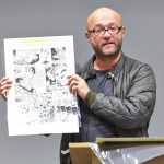 Dan Abnett giving a talk at St Edmund Hall