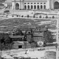 View of Union Station in Washington, D.C., with Senate Stables in the Foreground, ca.1920