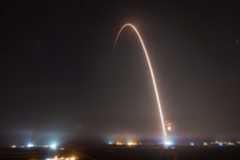 Long exposure shot of the SES-12 launch
