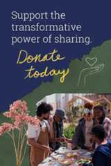 Ad reading, "Support the transformative power of sharing. Donate today."