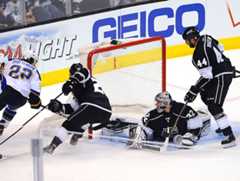 Jonathan Quick made 21 saves in Game 6, and was tremendous throughout the entire series for the Kings. (Noah Graham/Getty Images)