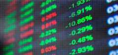 stock ticker view of numbers and percentages