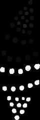 'Kurilpa Country', an artwork by Lilla Wilson. It's composed of black painted dots arranged roughly in a tall rhombus in 3 slightly different configurations, cycling every second