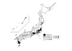 図5　都道府県別「サッカー」の行動者率（2021年）