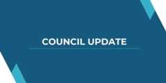 Council Update text on blue background