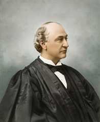 Hand-painted portrait photograph of Justice David J. Brewer in his robe, taken in 1897.