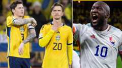 Sverige föll tungt i EM-kvalpremiären – Romelu Lukaku gör hattrick