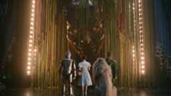 Dorothy and her friends meet the Wizard in Wicked for Good