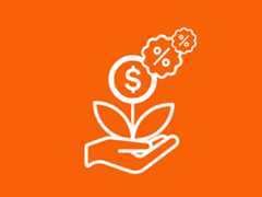 illustration d'une main tenant une plante avec un symbole d'argent dessus