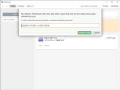 モーダルダイアログが表示され、招待コードを入力するように促されます。
