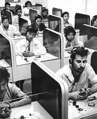 English-language students in a laboratory at Victoria University's English Language Institute