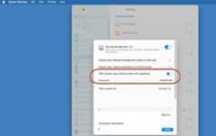 The interface to set a password to control remote management.