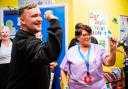 Luke Littler surprised patients at Warrington Hospital (Soapbox handout/PA)