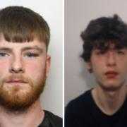 Two men were jailed for a violent confrontation that took place in front of residents and children