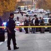 Streets are blocked after reports that two National Guard soldiers were shot near the White House in Washington (Anthony Peltier/AP)
