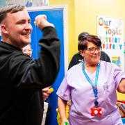Luke Littler surprised patients at Warrington Hospital (Soapbox handout/PA)