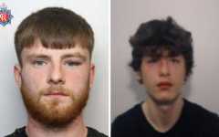 Two men were jailed for a violent confrontation that took place in front of residents and children