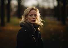 young woman park background