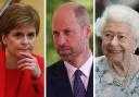 From left: Nicola Sturgeon, Prince William, and the late Queen Elizabeth