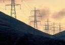 Electricity pylons on the A9 at the Drumochter Pass