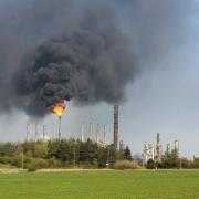 Flaring at ExxonMobil's ethylene plant at Mossmorran, Fife