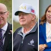 From left: SNP leader John Swinney, US president Donald Trump, and Alba MSP Ash Regan