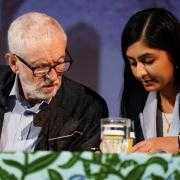 Jeremy Corbyn and Zarah Sultana pictured at The World Transformed conference, at Niamos Radical Arts Centre in Hulme, Manchester