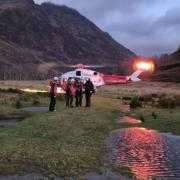 A man injured his back in a fall at the Highlands beauty spot