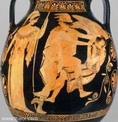 Perseus slaying Medusa | Athenian red-figure pelike C5th B.C. | Metropolitan Museum of Art, New York