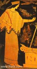 Demeter goddess of grain | Athenian red-figure volute krater C5th B.C. | Badisches Landesmuseum, Karlsruhe