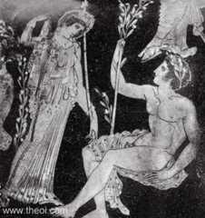 Leto and Apollo | Athenian red-figure hydria C5th B.C. | National Archaeological Museum of Florence