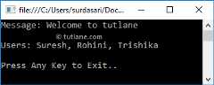 C# Concat Method Example Result