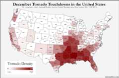 Here’s where tornadoes typically form in December across the United States