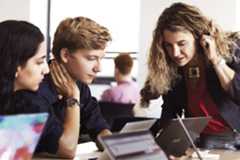students in a class with an instructor