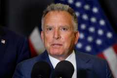 FILE PHOTO: U.S. Special Envoy to the Middle East Steve Witkoff speaks to members of the media in Kiryat Gat