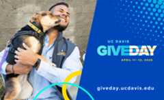 Give Day 2025. Shows a vet with dog giving a kiss.
