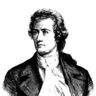 Schwarz-weiße Strichzeichnung eines jungen Mannes mit offenem Hemdkragen