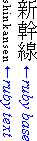 Example showing ruby on the left side of vertical Japanese text