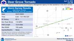 Southwest Lee County/Deer Grove Area Tornado Map