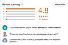 Google reviews example