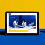 biotechnology professionals on a tablet