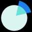 Pie chart icon with piece of the pie being highlighted.