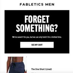 Black and white abandoned cart email asking if the user forgot something