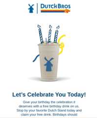 dutch bros birthday treat