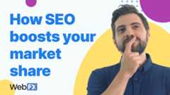A man makes a contemplative face and looks into the distance as he wonders how SEO boosts your market share.