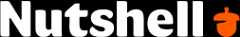 Nutshell logo in white with an orange acorn and grey background