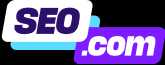 Logo of SEO.com with the 'SEO' in bold white letters and '.com' in purple.