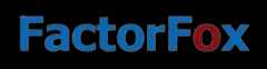 FactorFox logo with blue and red text.