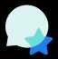 Star on a speech bubble.